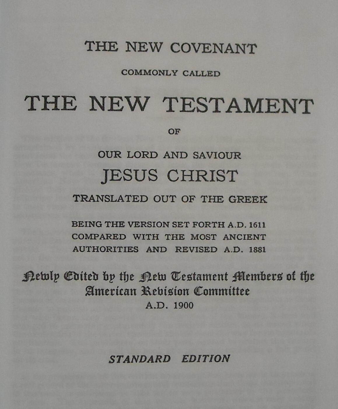 American Standard Version ~ New Testament ~ 1901 ASV ~ HB ~ Like NEW !