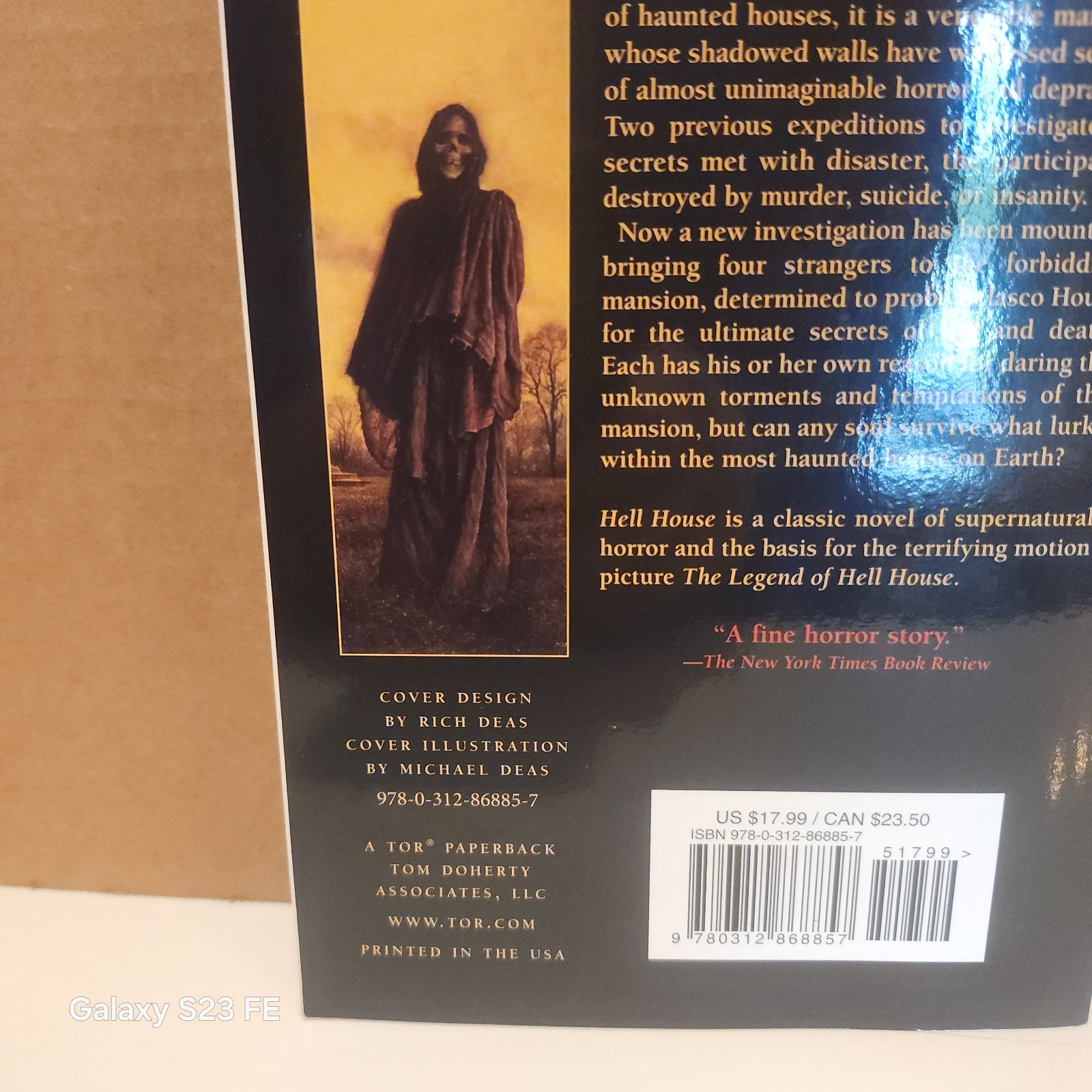 ✌️Hell House : RICHARD MATHESON: 1ST ED.,10/1999, TPB, TOR BOOK, NEW
