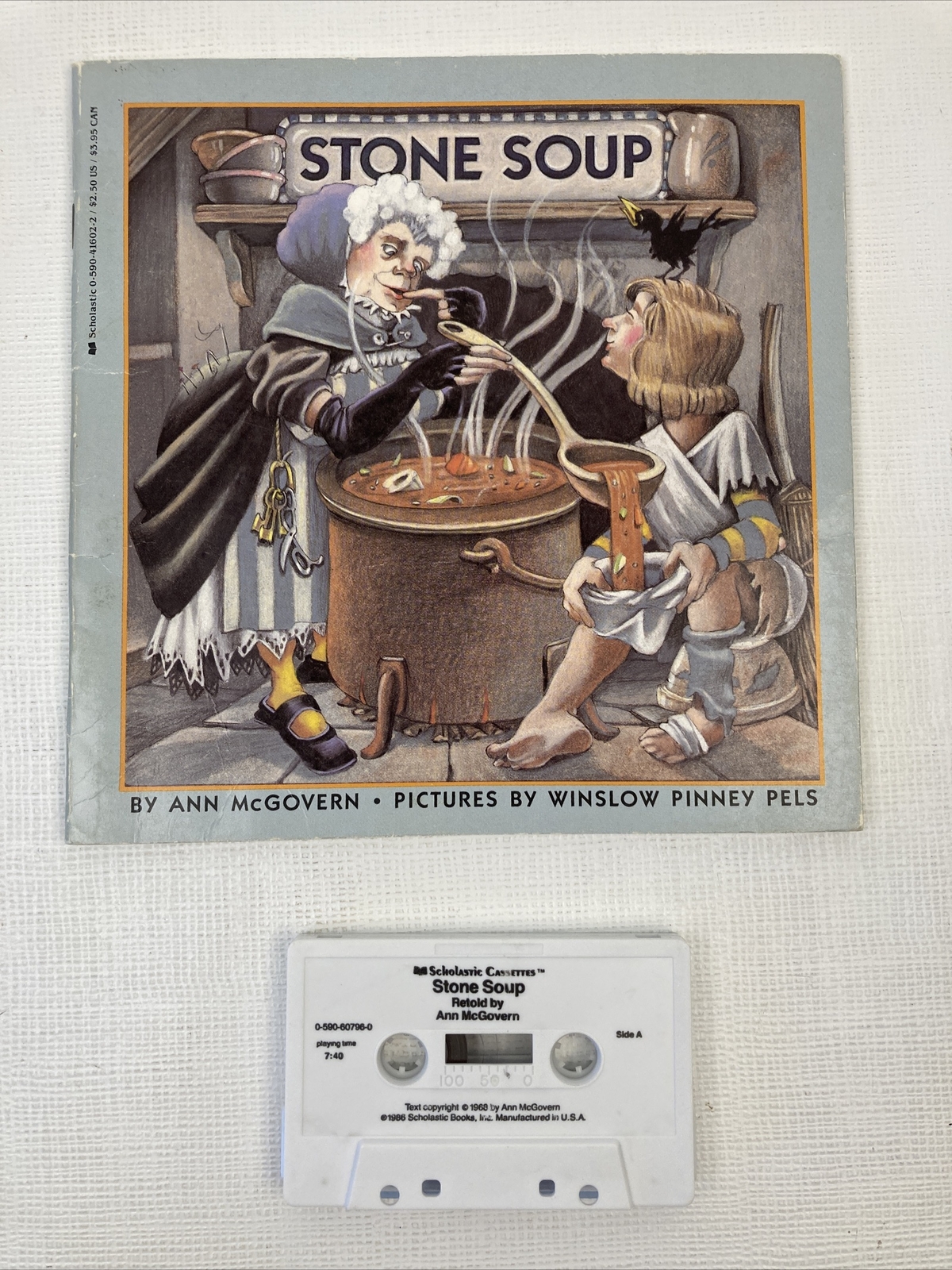 Stone Soup By Ann Mcgovern W/ Matching Cassette Scholastic 1986 Vintage