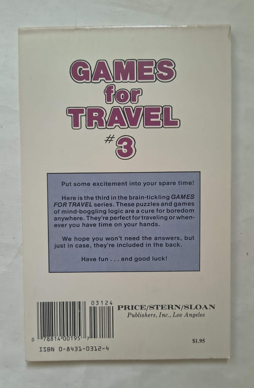 Games for Travel #3 Paperback Richard Latta (1987, PB) HTF Unmarked