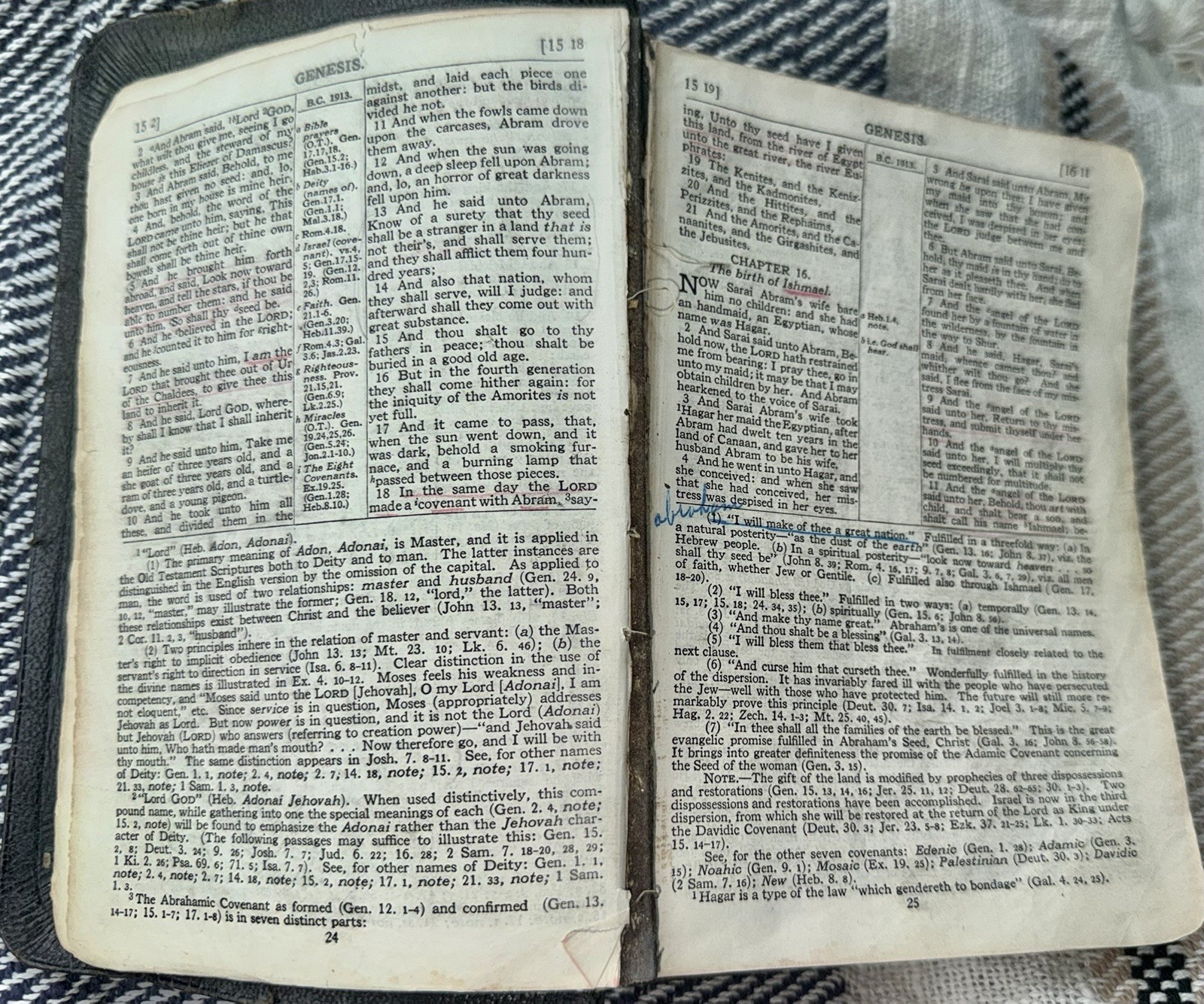 Holy Bible Scofield Reference Ed Oxford Univ 1917 Leather Family Notes w Flaws