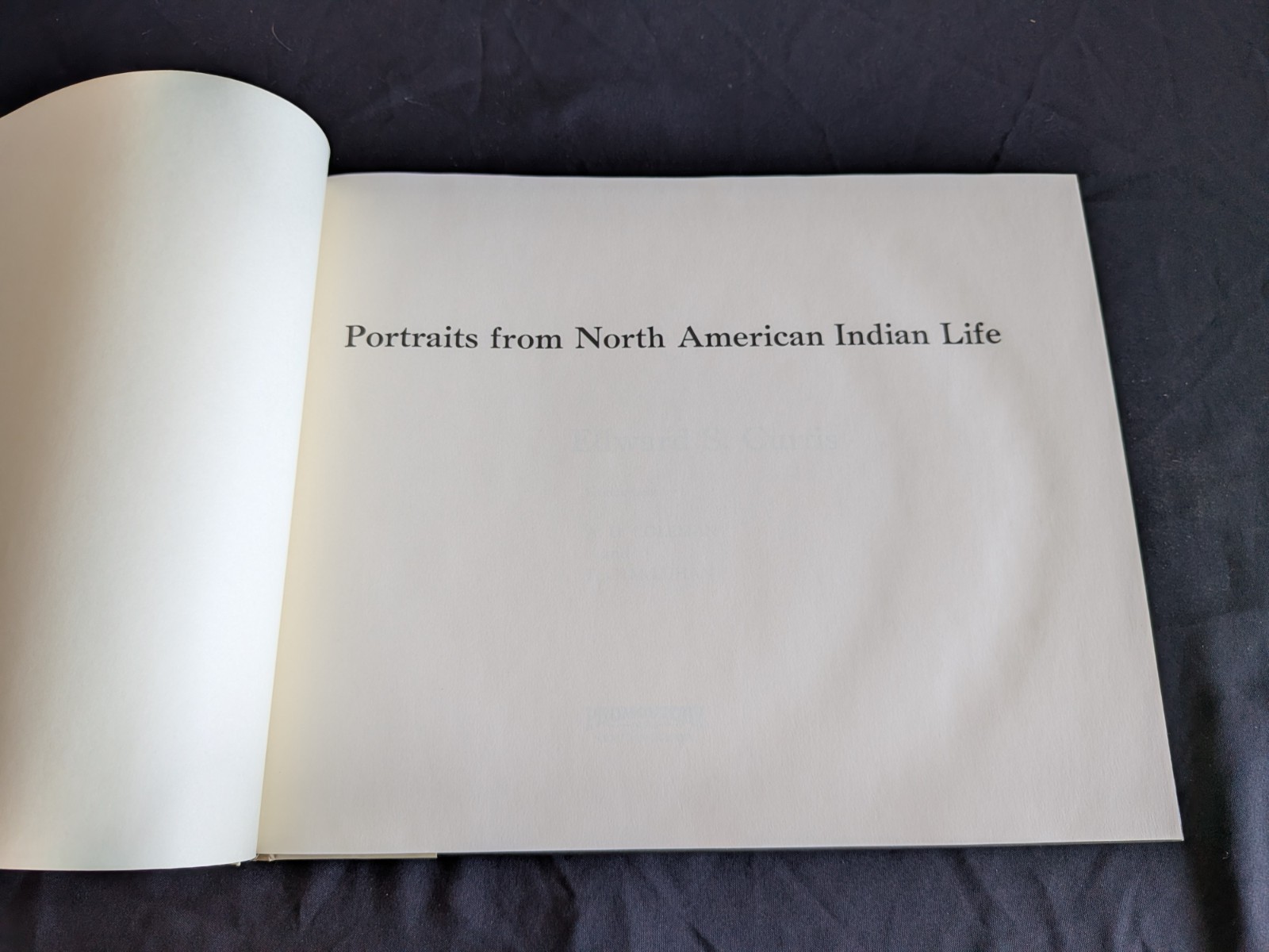 Portraits from North American Indian Life By Edward Curtis (Vintage, 1972, HB)