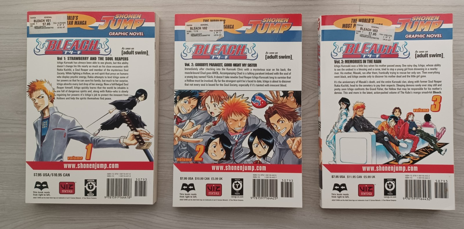 Bleach Volumes Vol # 1 2 3 Tite Kubo English Manga Graphic Novel Shonen Jump