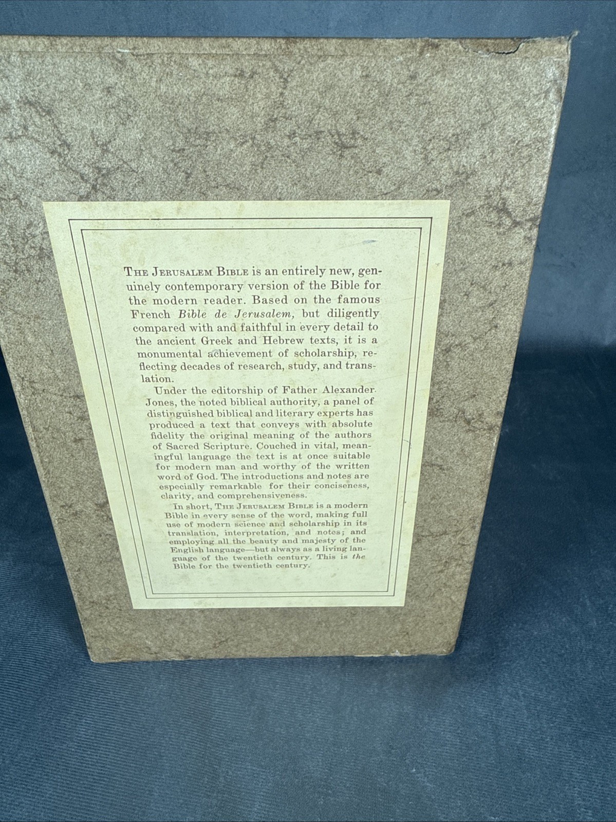 1966 Jerusalem Bible Doubleday Catholic Bible Thumb Indexed Hardcover Slipcase