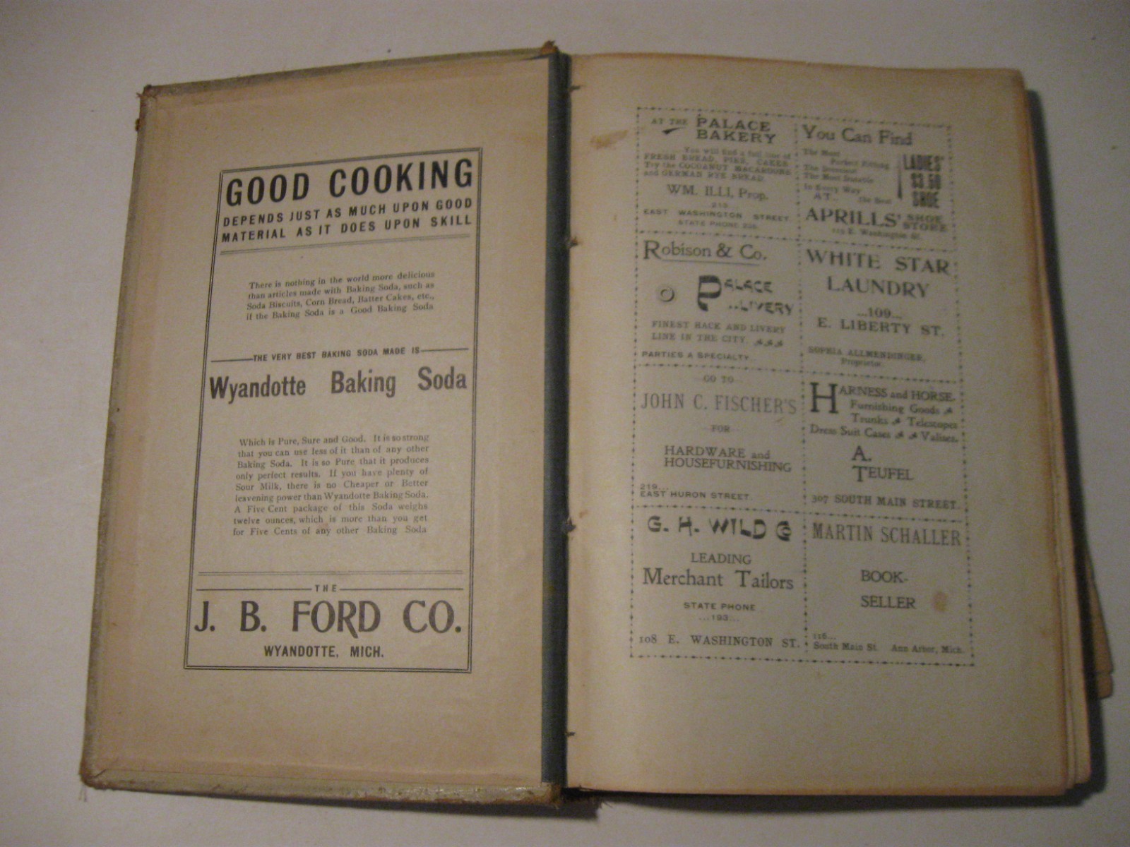 VTG Cookbook Ann Arbor MI 1899 Ladies Aid Society of the Congregational Church