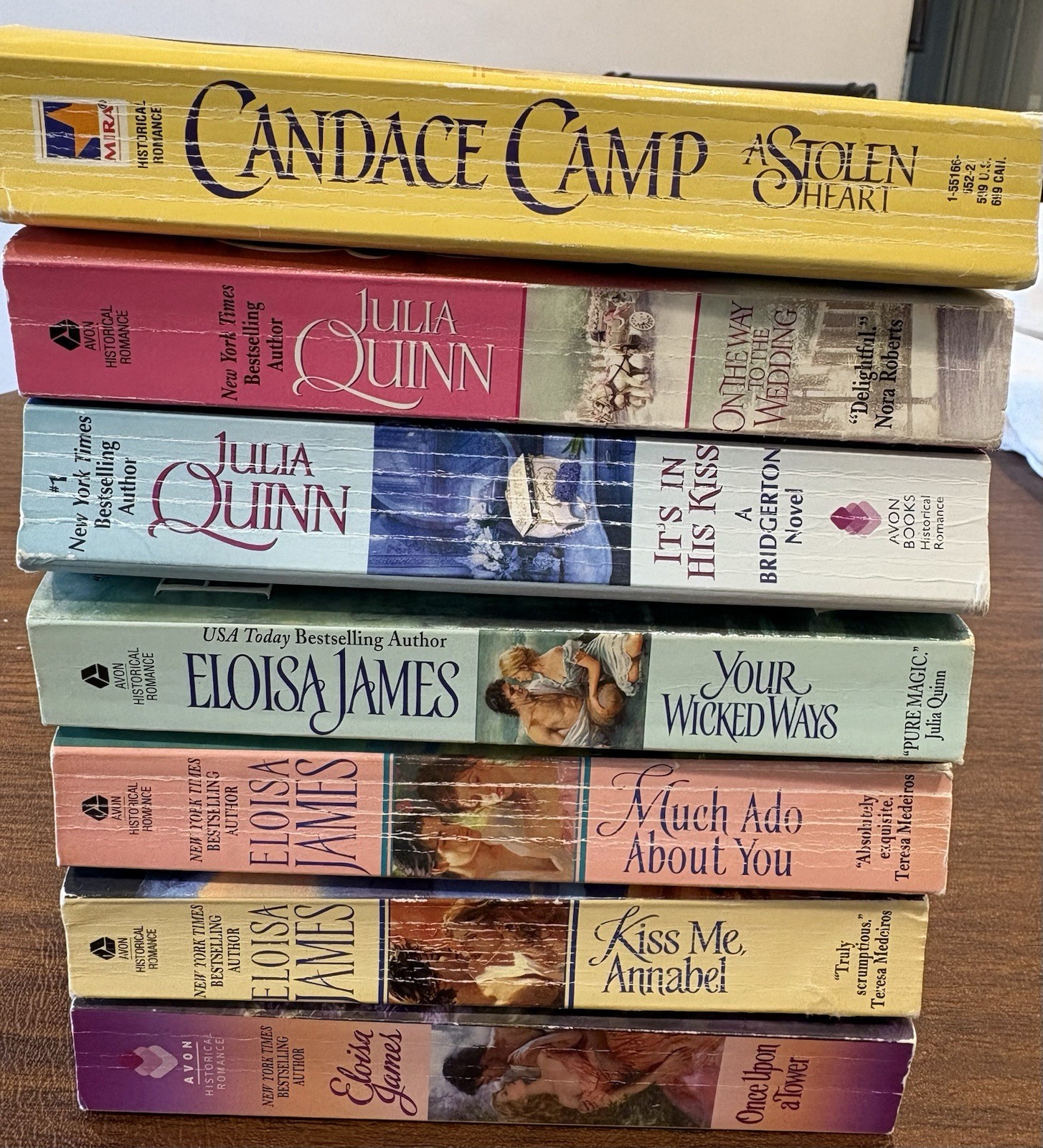 Lot of 7 Historical Romance paperbacks-Julia Quinn, Eloisa James, Candace Camp