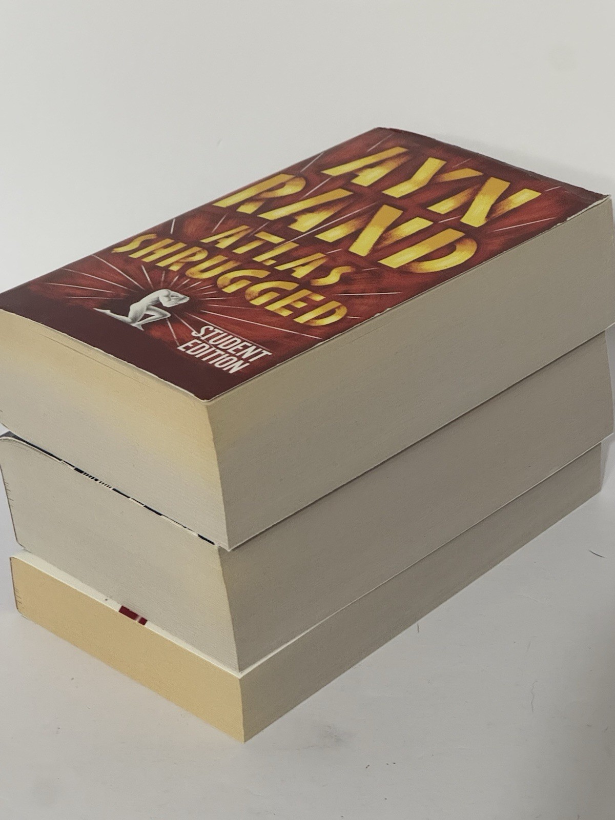 Lot of 3 Ayn Rand Paperback Books Atlas Shrugged Fountainhead Student Edition
