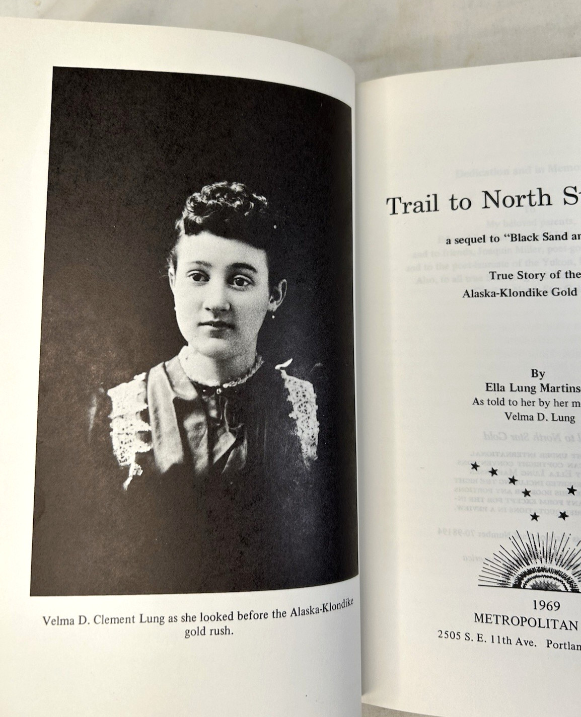 Trail to North Star Gold- Ella Lung Martinsen 1969 HCDJ 1st Edition Alaska Rush