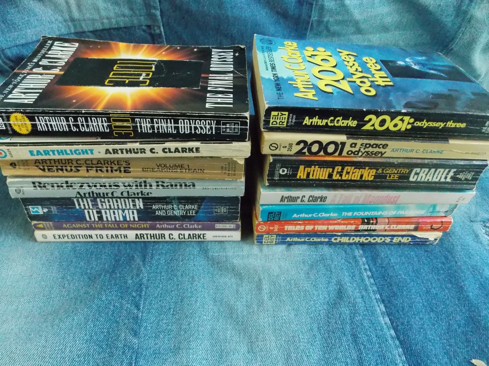 Arthur C Clarke Sci Fi Paperback Book Lot or 14 Vintage