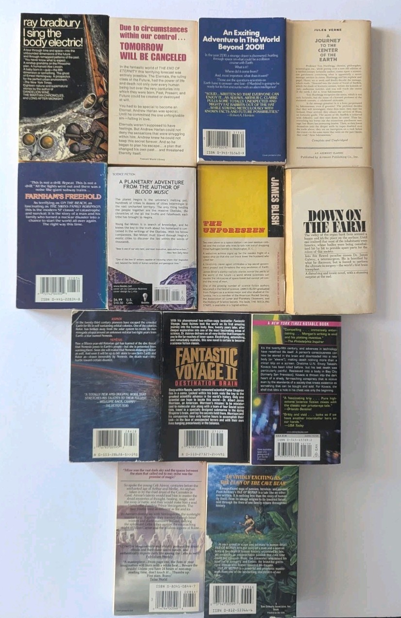 13 BOOK LOT VTG Sci-Fi Fantasy Paperback 50s 60s 70s Asimov Bradbury Heinlein