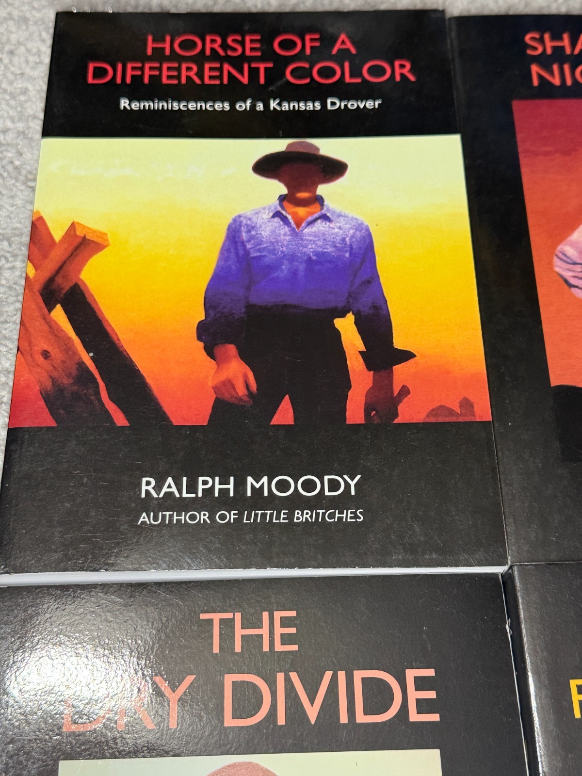 Ralph Moody Lot of 4 Paperback Books Dry Divide Fields Of Home Horse Nickel Bush
