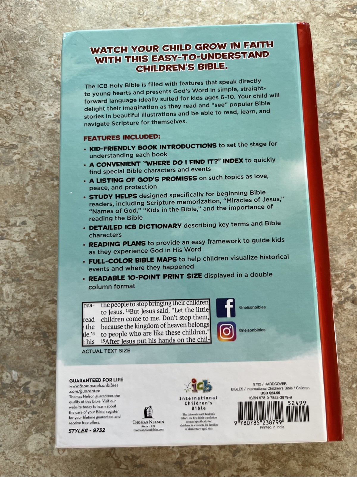 ICB, Holy Bible, Hardcover: International Children’s Bible by Thomas Nelson: New
