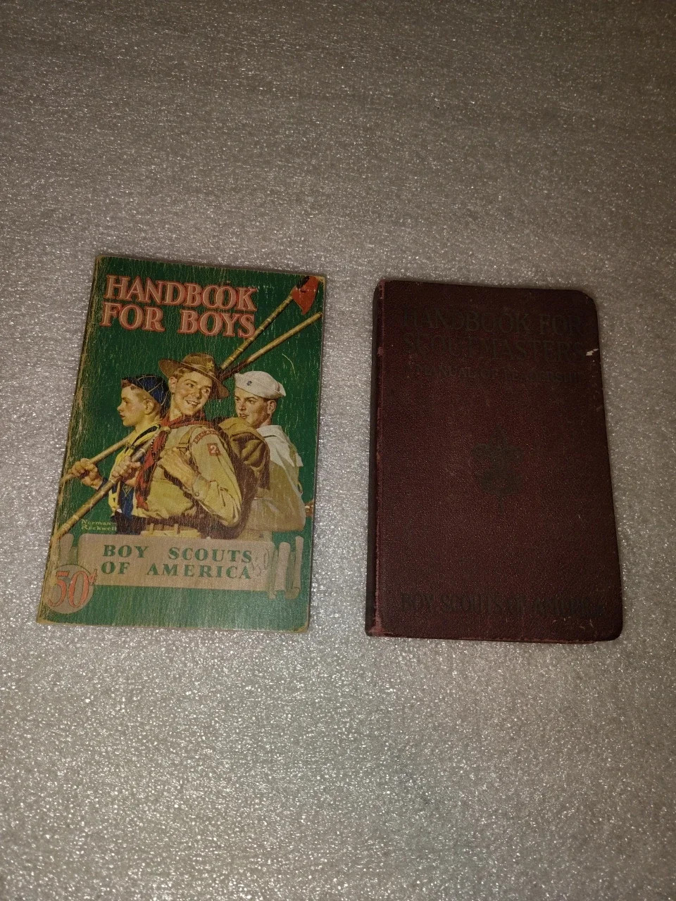 Boy Scouts Handbook for Boys 1940 & Scoutmasters 1929 Manual Vintage Lot