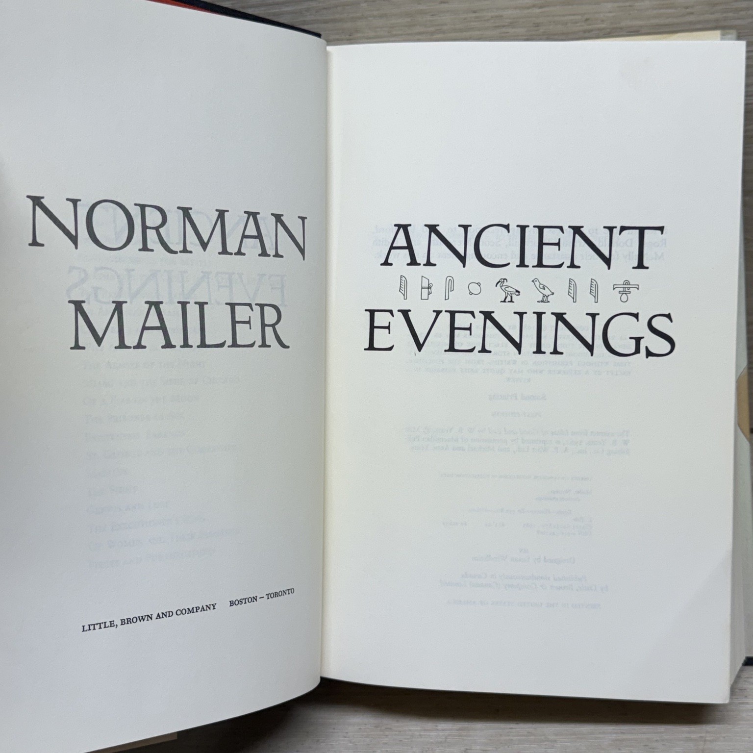 Ancient Evenings Norman Mailer 1983 First Edition Second Printing Little Brown