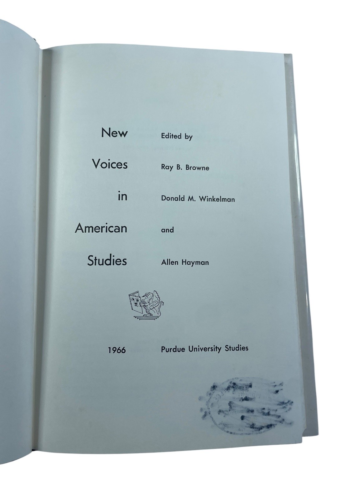 New Voices in American Studies Browne Winkelman Hayman 1966 2nd Printing Purdue