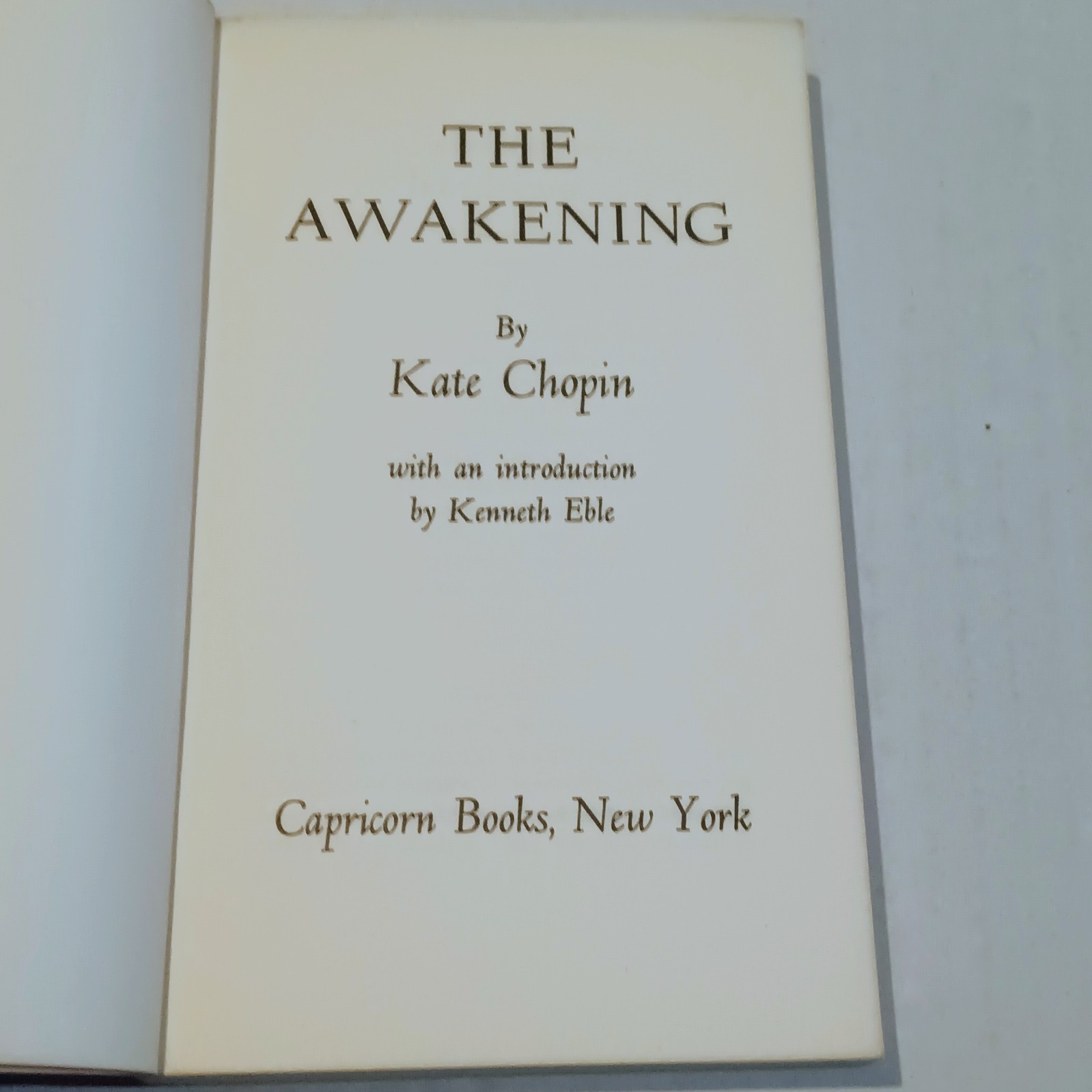 The Awakening-Kate Chopin-Capricorn Books-1964-Early Feminist Literature