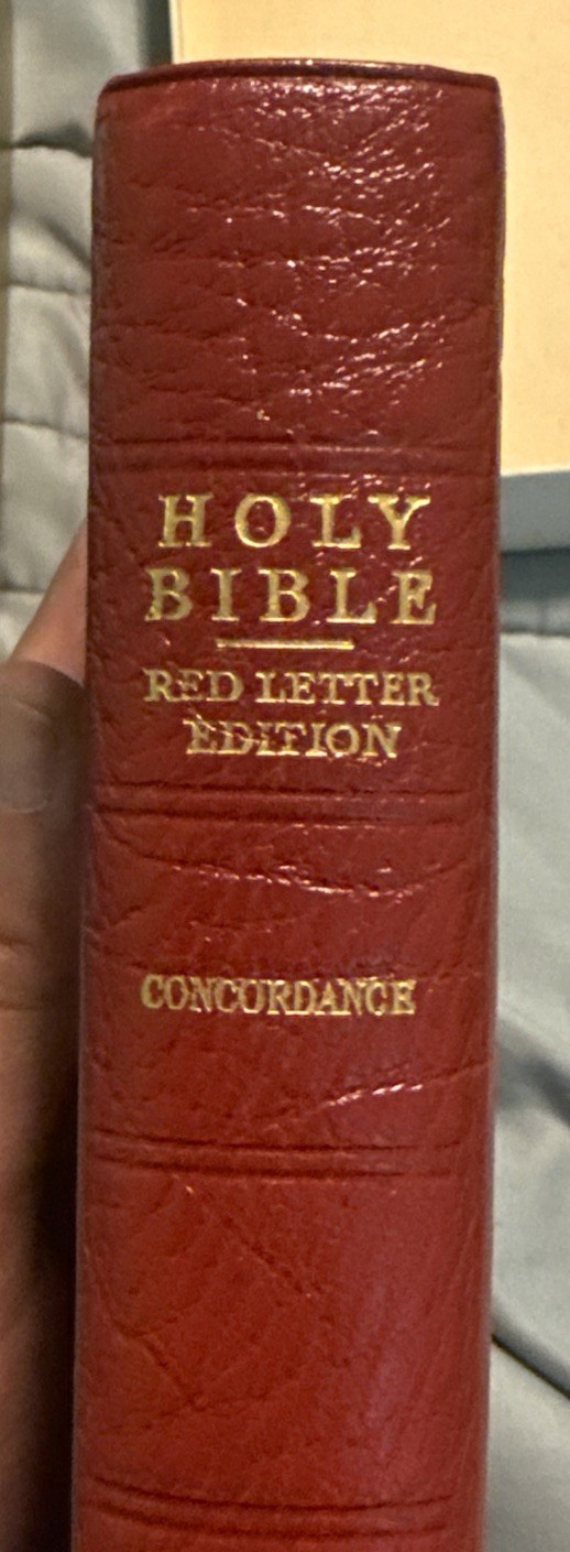 Vtg Cambridge Bible King James Calfskin Red Letter 73xrl Burgundy EUC