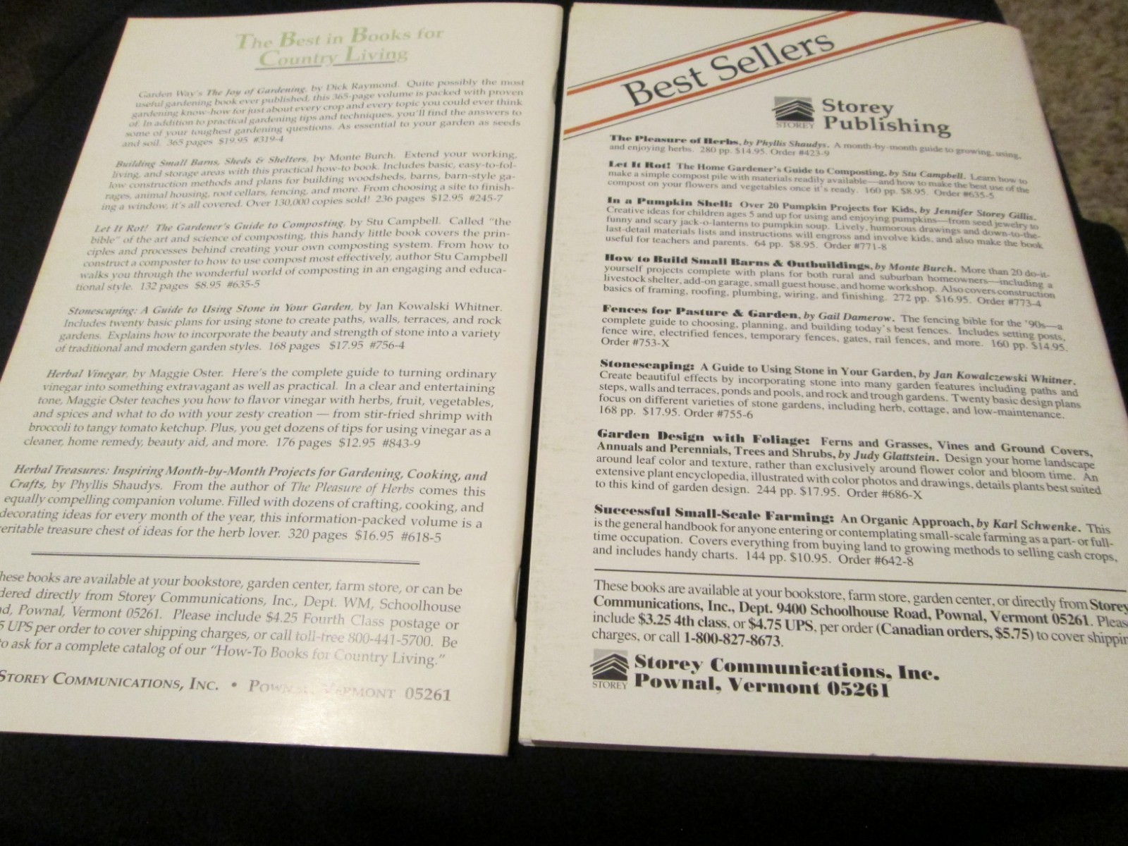 Storey Publishing Bulletin Lot of 7 A-9 A-21 A-61 A-96 A-97 A-100 A-119