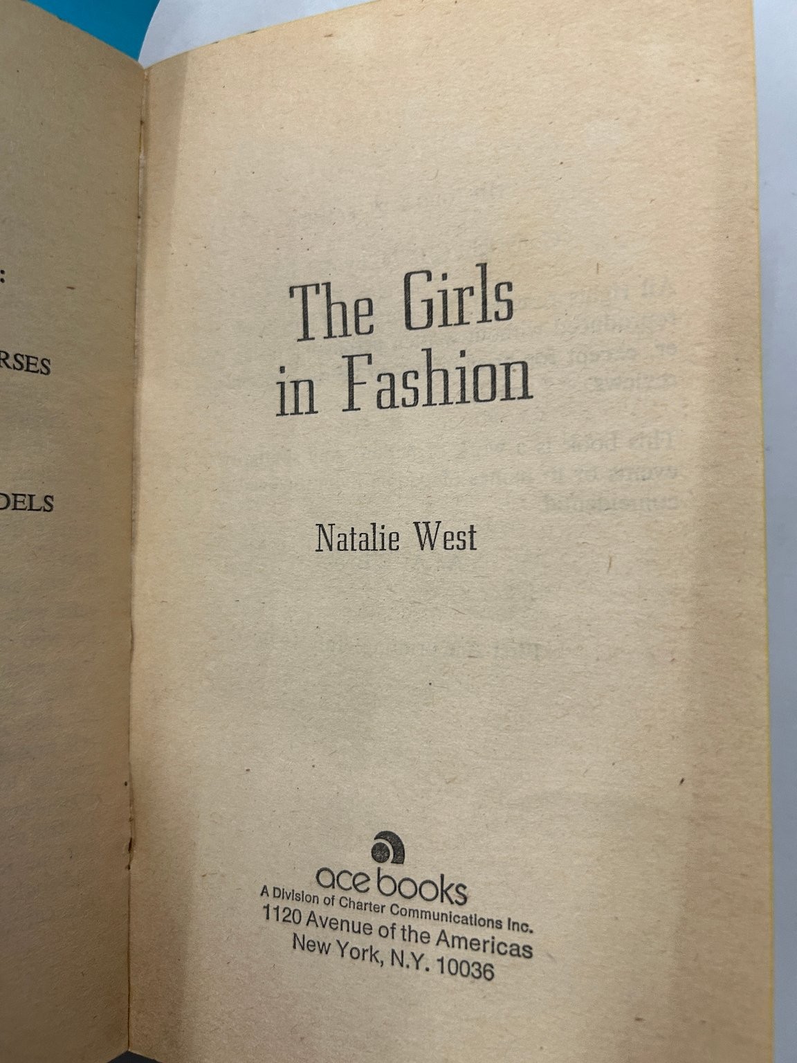 The Girls in Fashion Natalie West 1974 First Ace Printing Fiction Ace Books