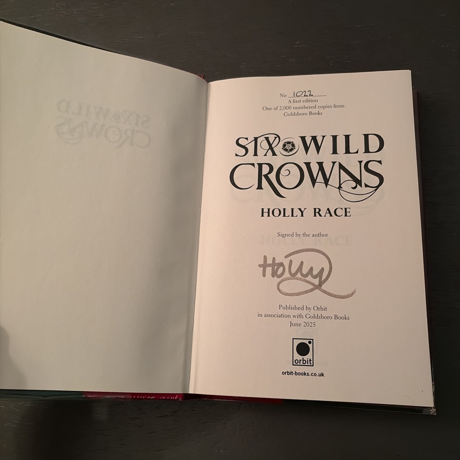Six Wild Crowns – Race, Holly 2025 SIGNED LIMITED ED. Goldsboro/Orbit Fantasy HC