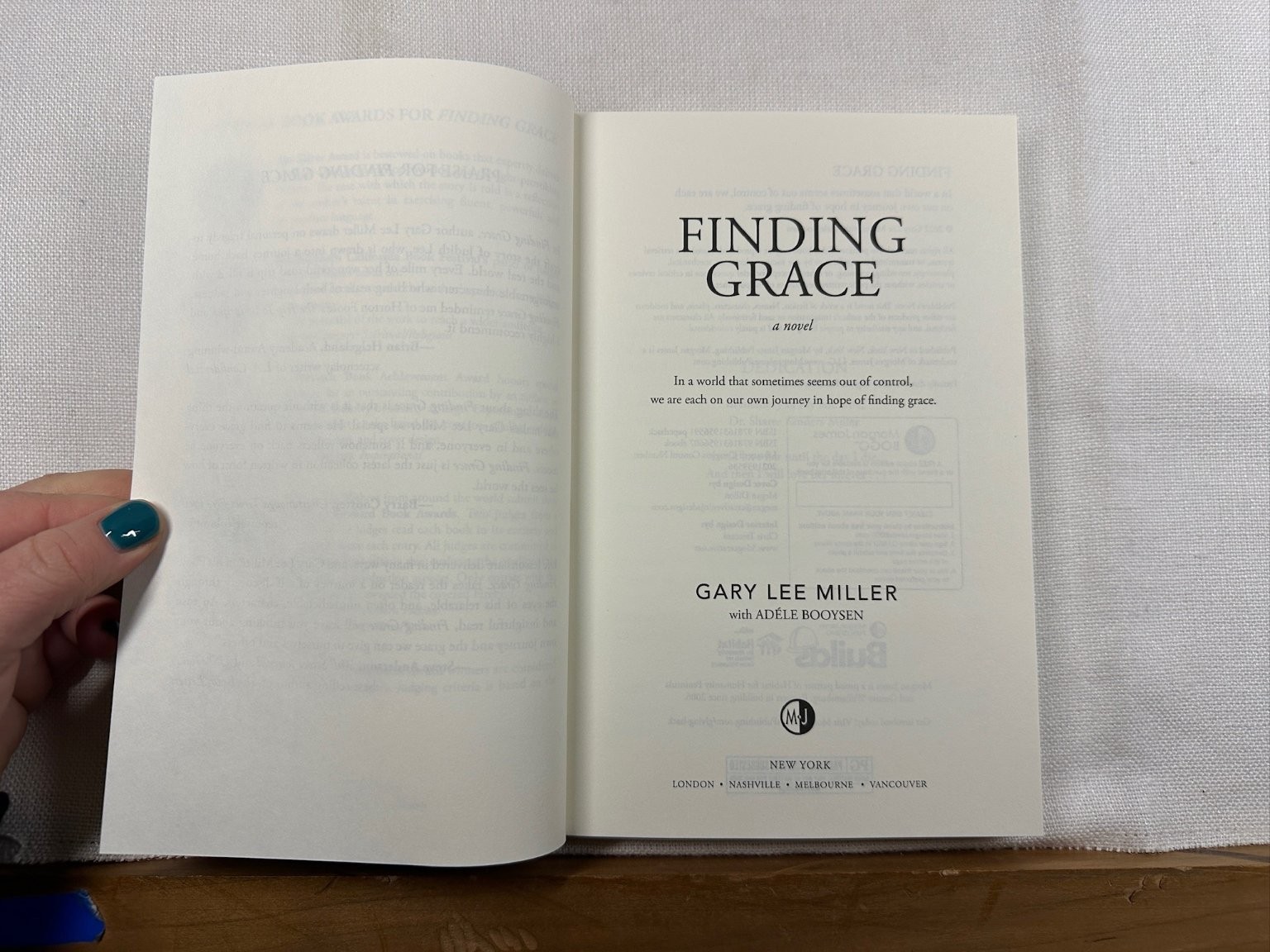 Finding Grace Gary Lee Miller 2022 Signed Award-Winning Novel Morgan James