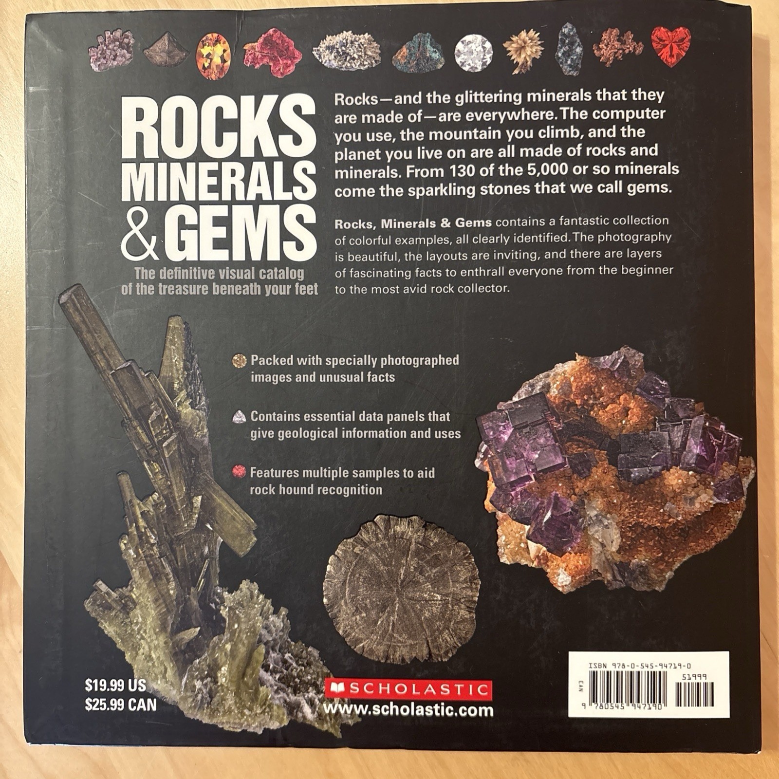 Book: Rocks, Minerals & Gems by Sean Callery & Miranda Smith Scholastic 2014