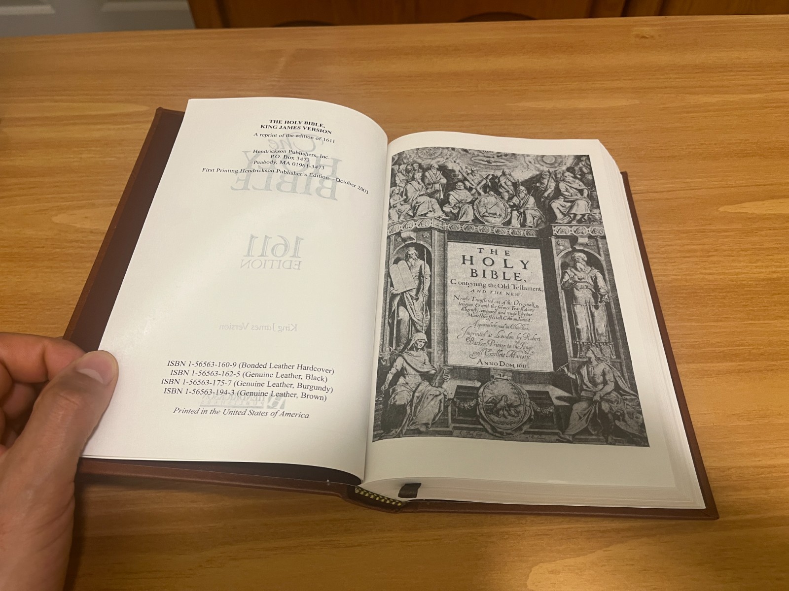 Holy Bible 1611 Edition KJV 2003 Hendrickson Pub Ed 1st Printing HC RARE OOP