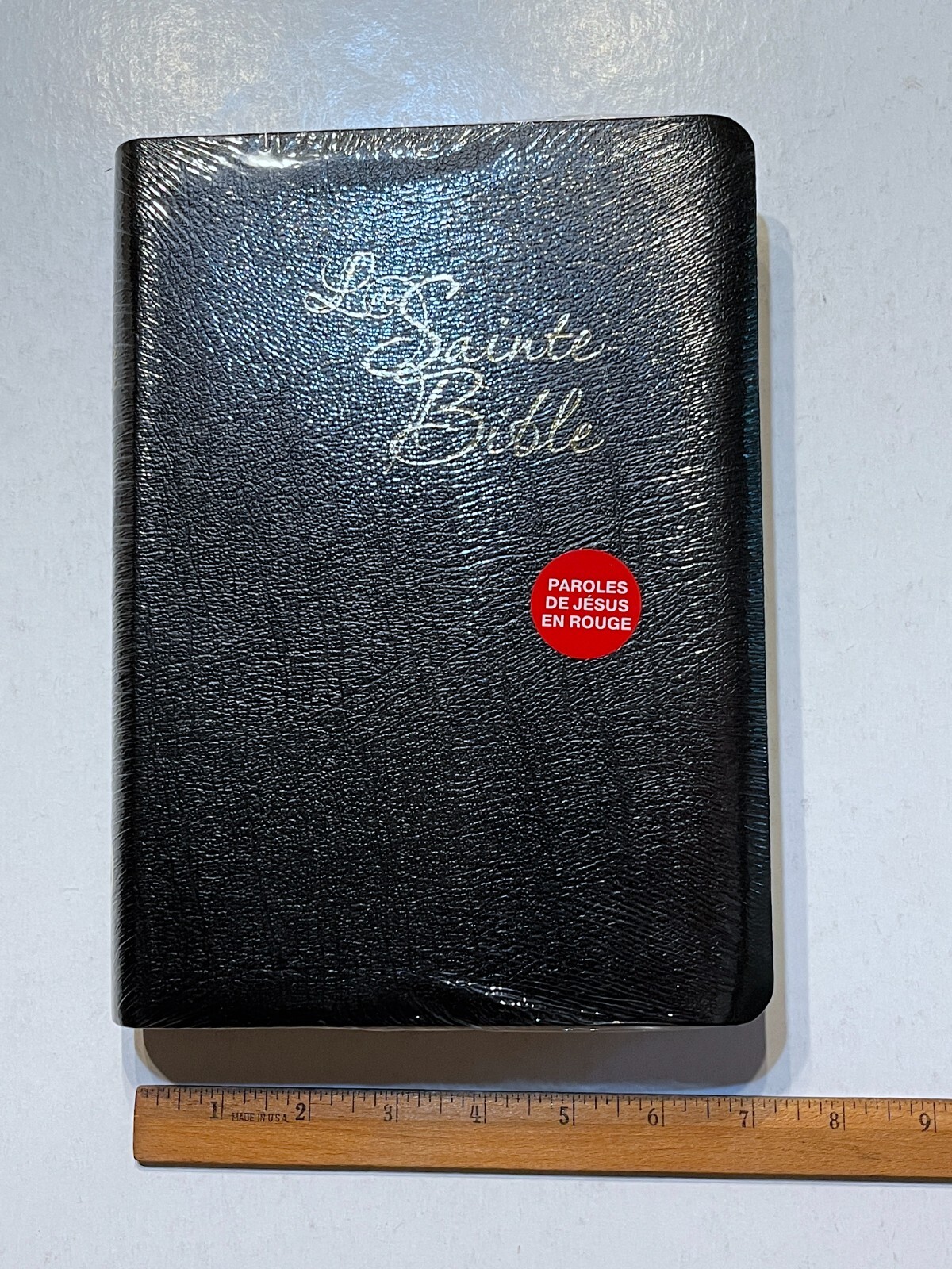 French Bible LARGE PRINT, Segond 1910 Black Bonded Leather, Red Letter