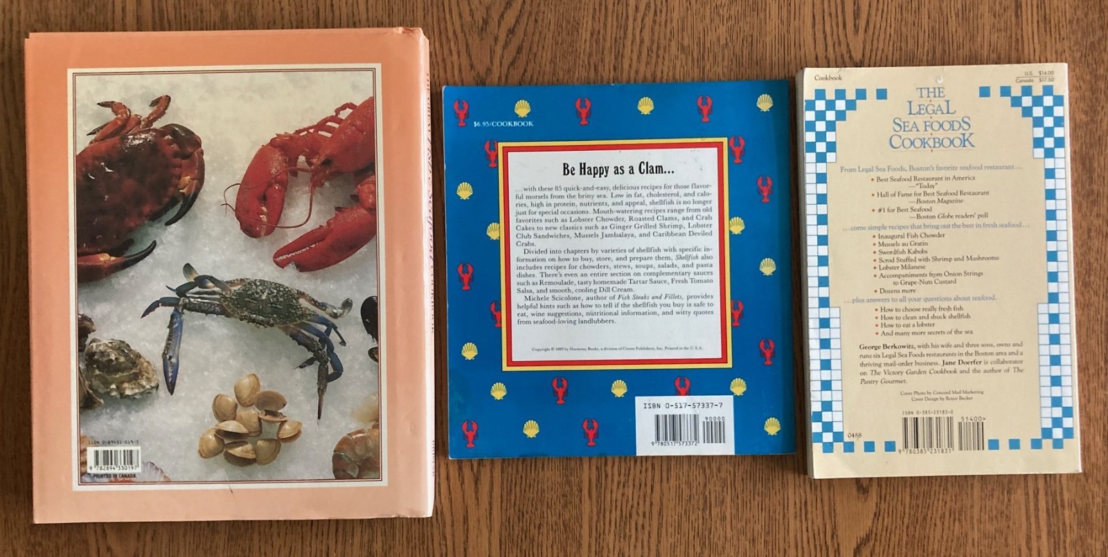 Lot of 3 SEAFOOD COOKBOOKS BOSTON MA LEGAL SEAFOODS & FISH + SEAFOOD – SHELLFISH