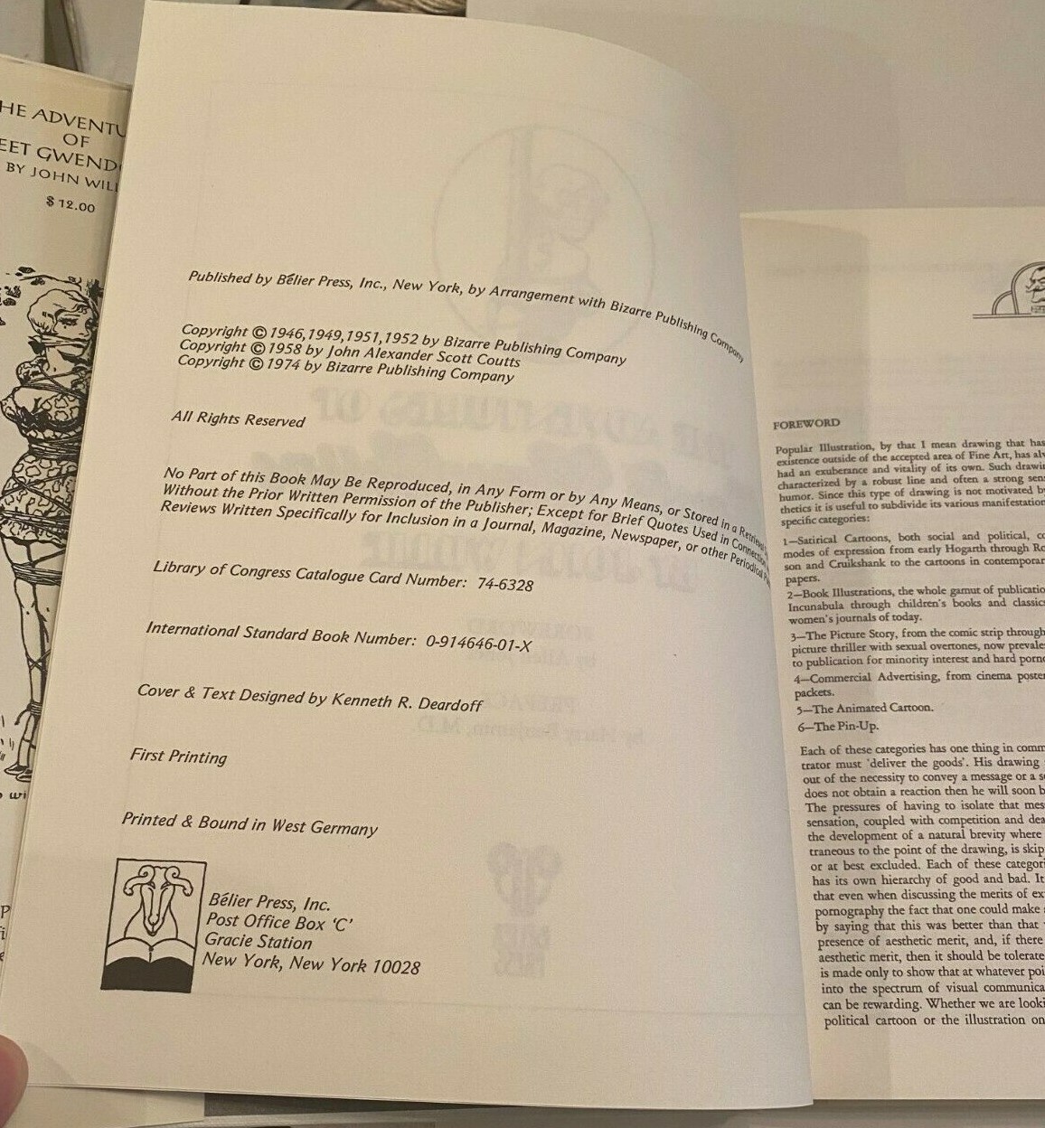 ADVENTURES OF SWEET GWENDOLINE, FIRST EDITION By John Willie – FIRST PRINTING
