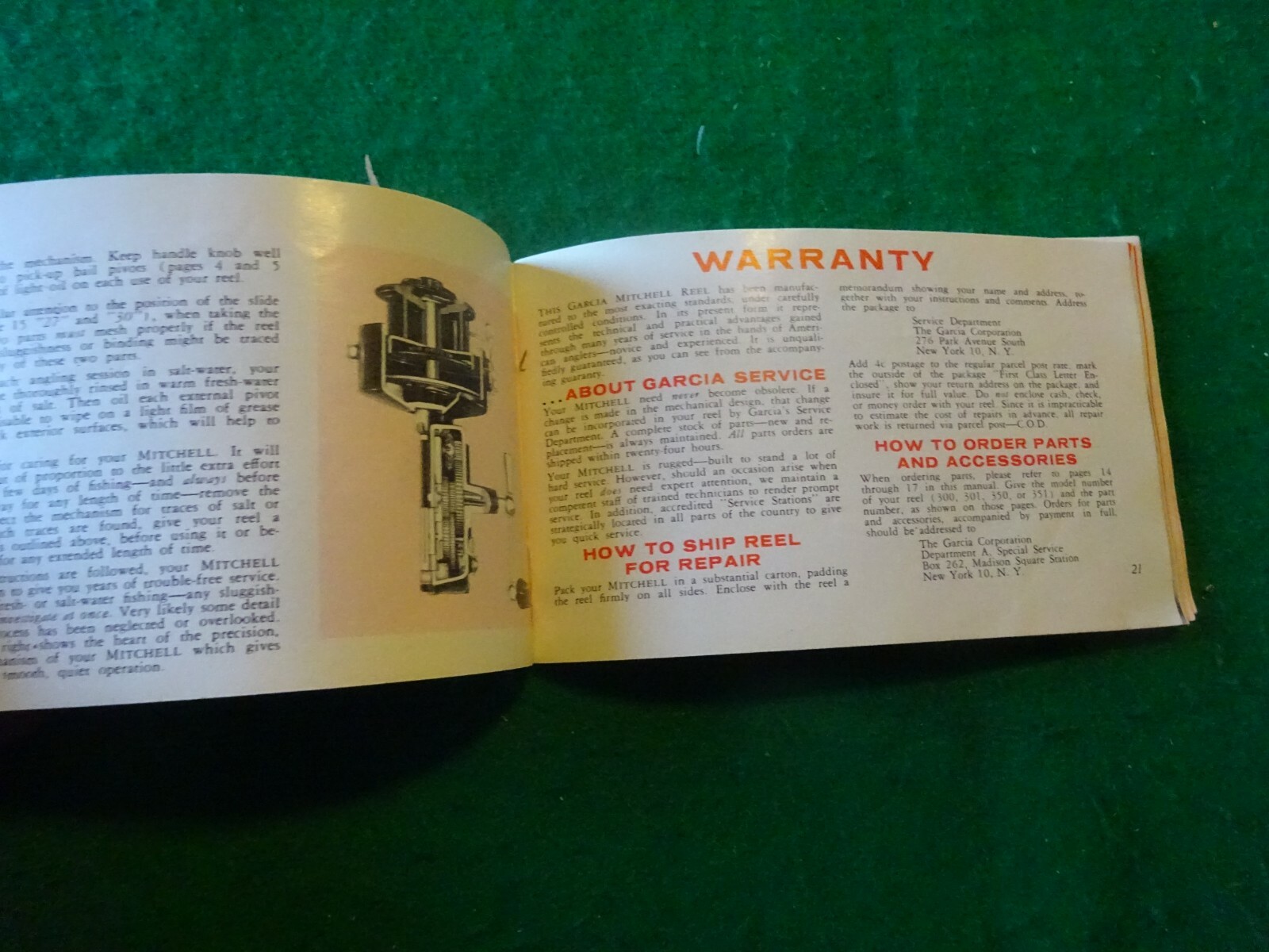 Vintage “Garcia” Mitchell 300-301 -350 -351 63 pages info size 3 1/4″ x 5 5/8″