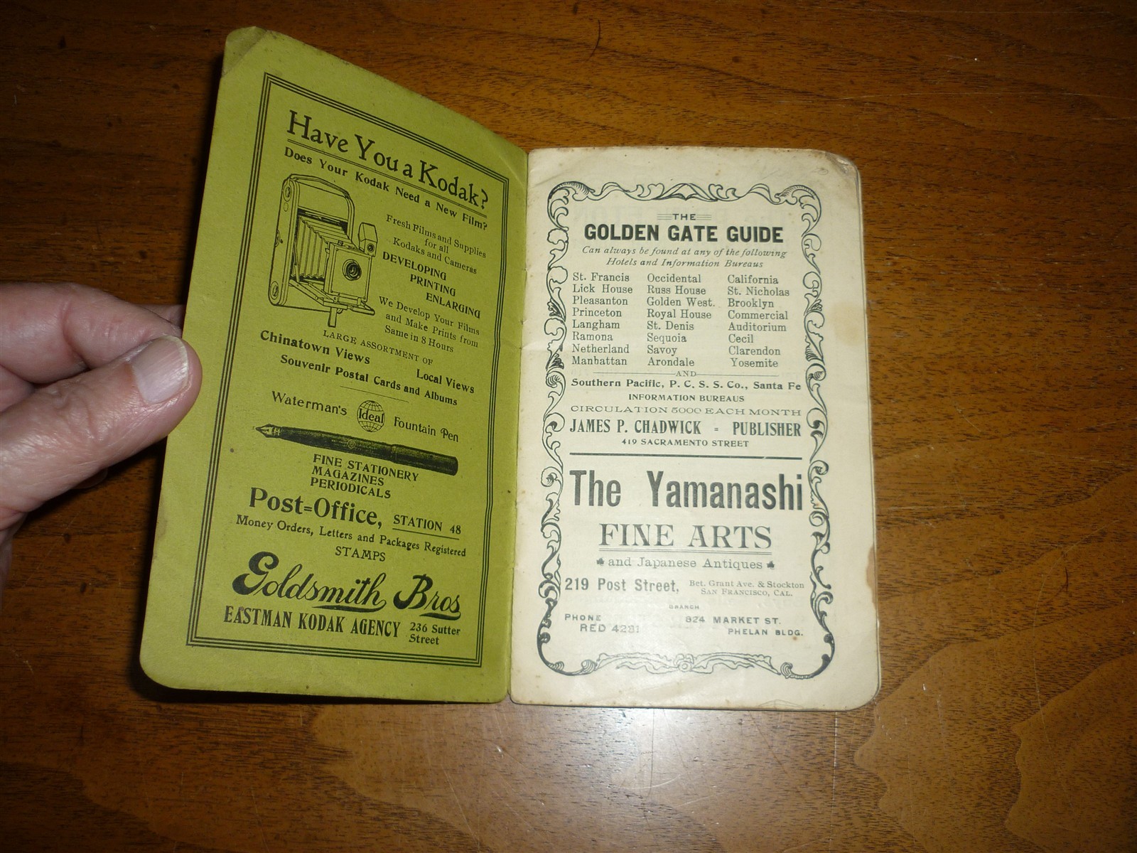 Golden Gate Pocket Guide and Souvenir. V1, no 9. Sept 1904. San Francisco. VG.