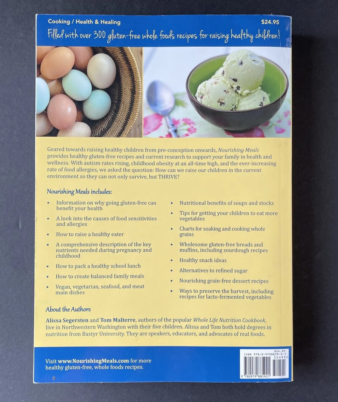 “Nourishing Meals” Healthy Gluten-Free Recipes Whole Family Paperback Cookbook