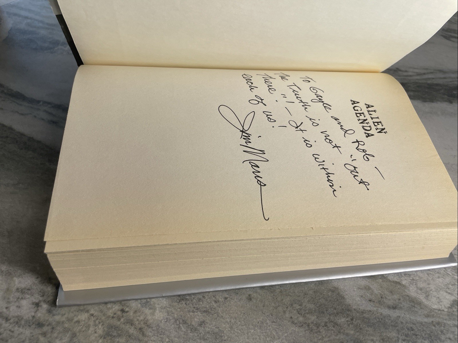 Alien Agenda Jim Marrs Signed HC DJ 1997