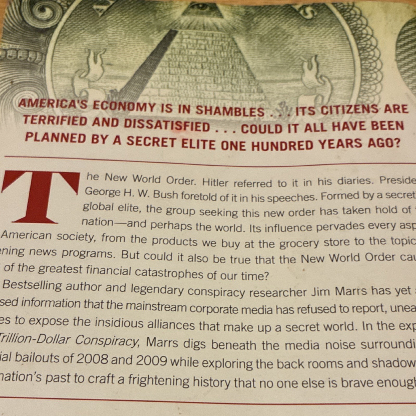 The Trillion-Dollar Conspiracy Jim Marrs Paperback English Political Science
