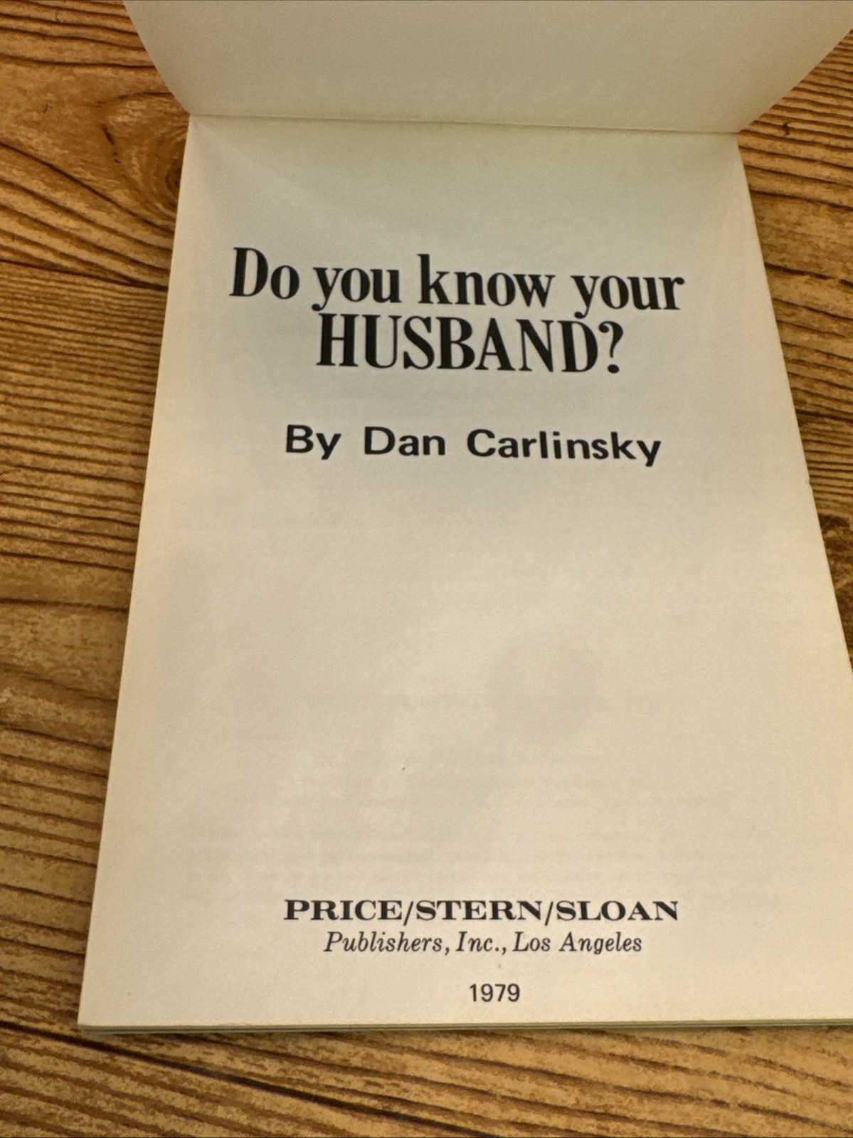 Vintage 1979 Do You Know Your Husband By Dan Carlinsky Workbook