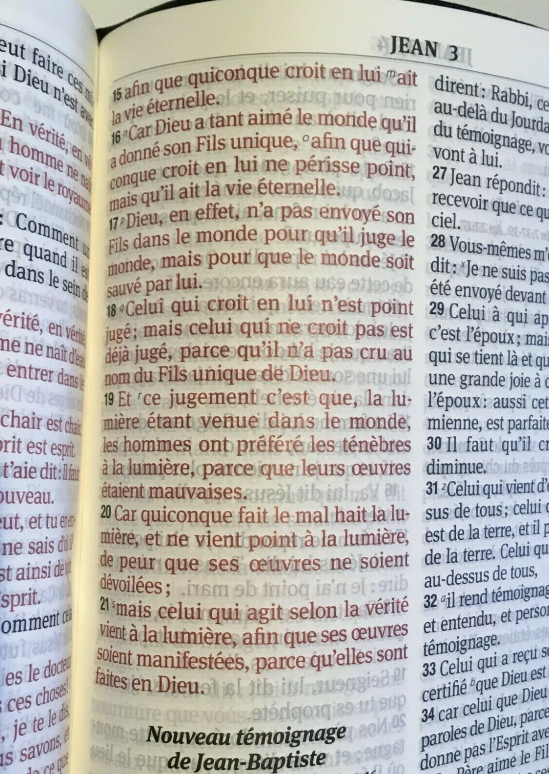 French Bible LARGE PRINT, Segond 1910 Black Bonded Leather, Red Letter