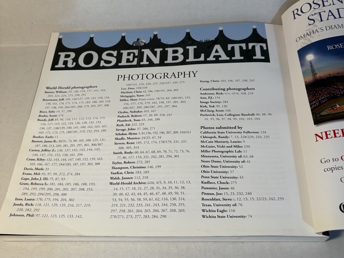 Rosenblatt Stadium, Steven Pivovar, 1st Edition, Omaha World-Herald, SC 2010