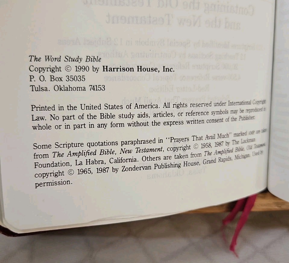 Scarce! The Word Study Bible KJV by Harrison House in Burgundy Bonded Leather