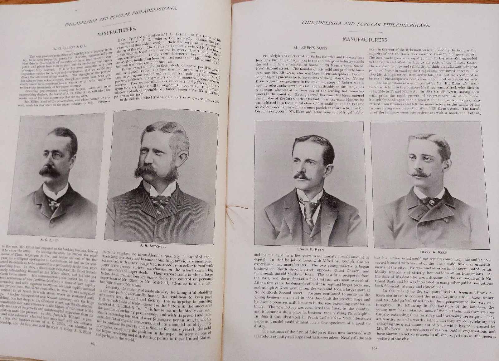 Philadelphia & Popular Philadephians, 1891, 292 pgs, hc, VERY RARE original edtn