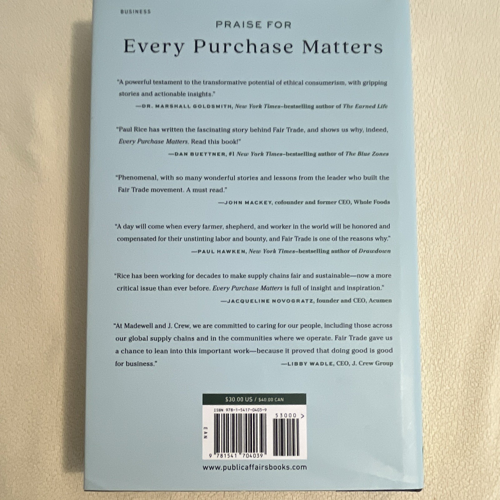 Every Purchase Matters by Paul Rice Hardcover Public Affairs 2025 Business Ethi…