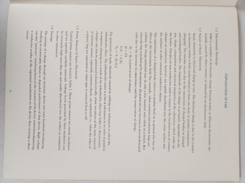 ESD Prevention Manual: Protecting ICS From Electrostatic Discharges 1984 PB