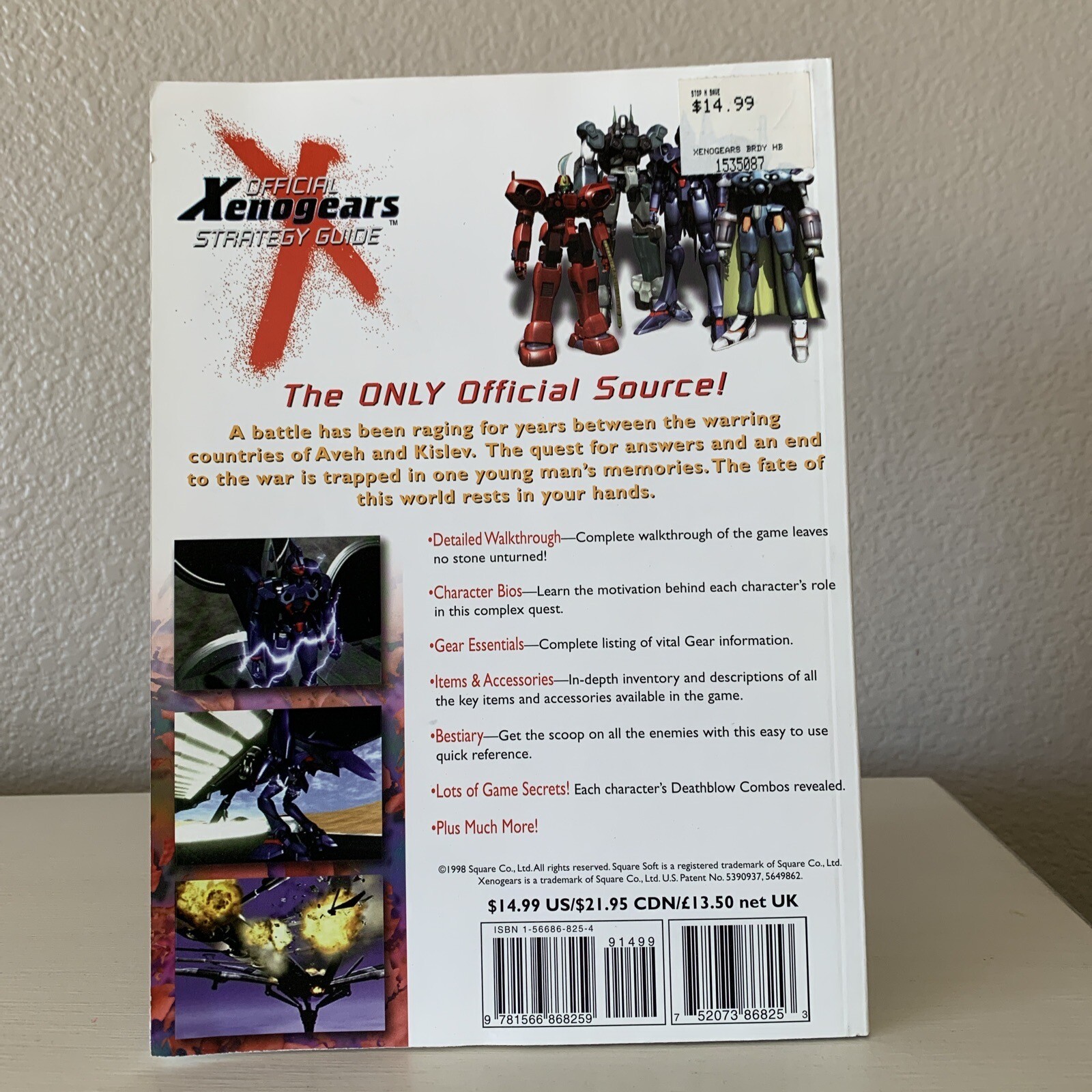 Official Xenogears Strategy Guide Brady Squaresoft Sony PlayStation PS1 Vintage