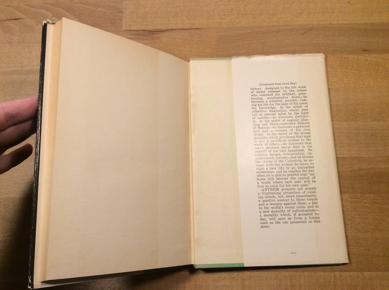 Anthem, Ayn Rand, RARE 1953 Hardcover w/ Dust Jacket