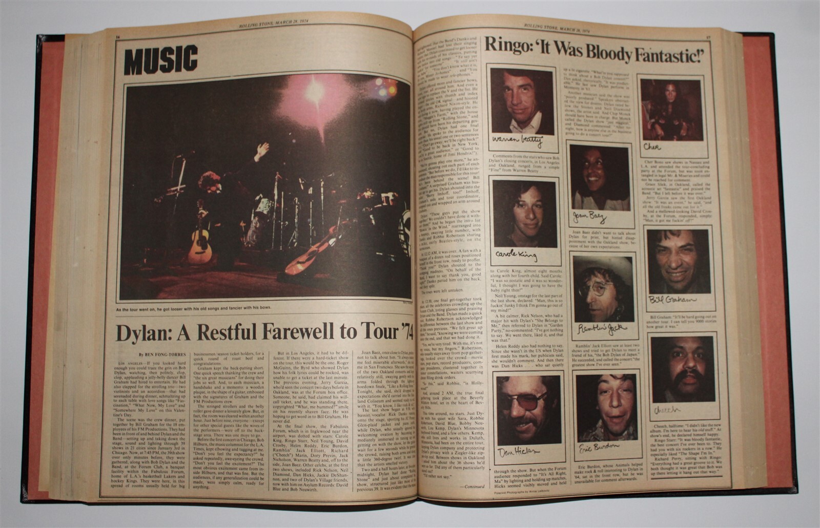 Bob Dylan 1974 Tour Rolling Stone Bound 10 Issue Special HC Rock Over 1000 Pages