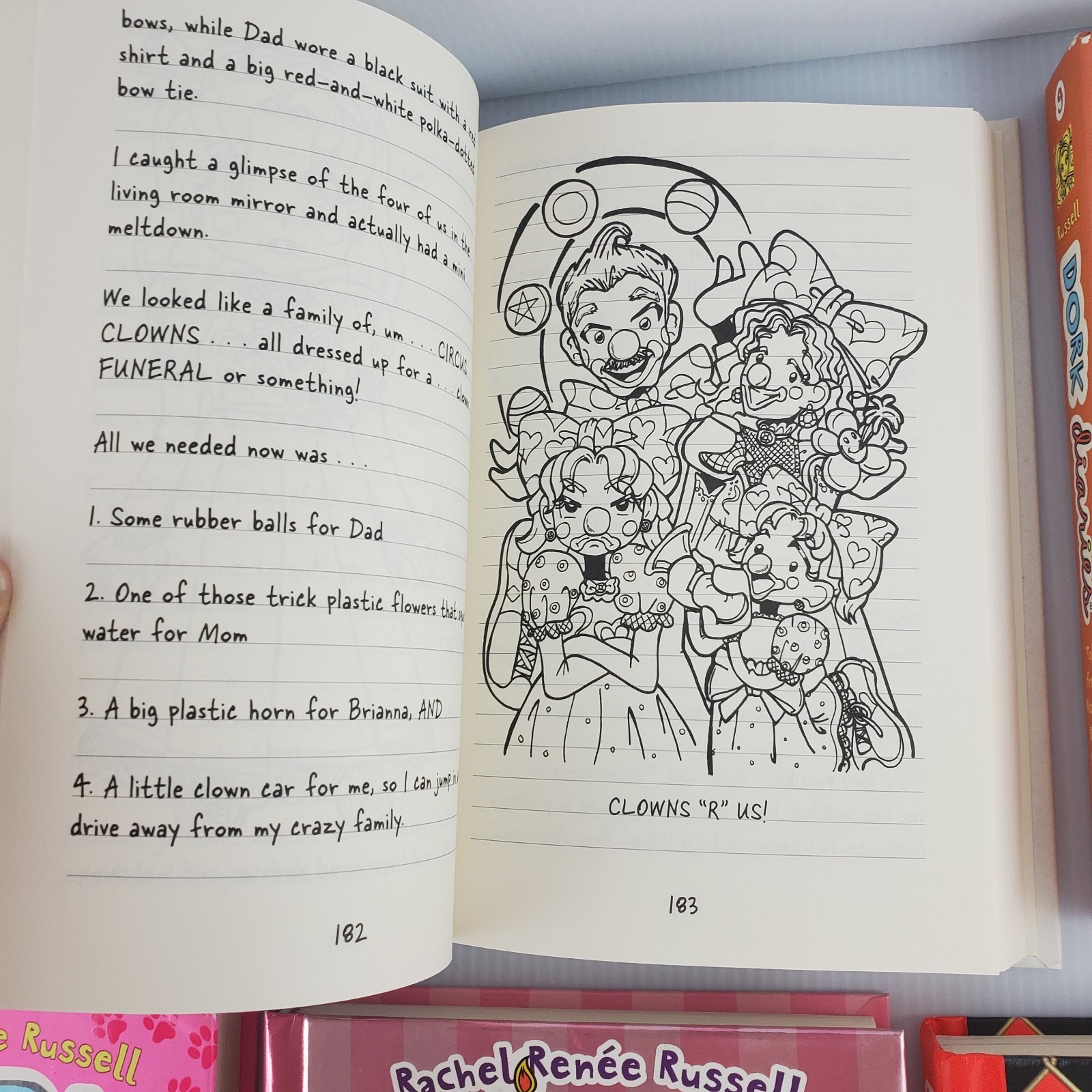 Lot of 7 Dork Diaries by Rachel Renee Russell Hardcover 1 2 4 9 10 13 15