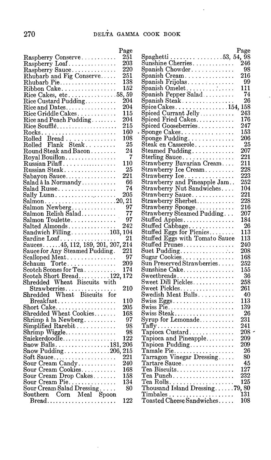 1922 Delta Gamma cook book 270 Pages