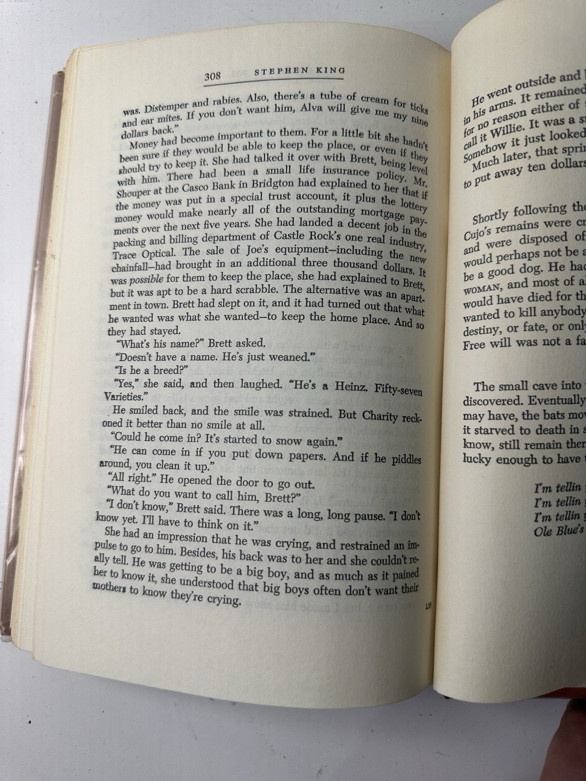 Stephen King Cujo 1981 Doubleday BCE L35 Gutter Code HC DJ VG