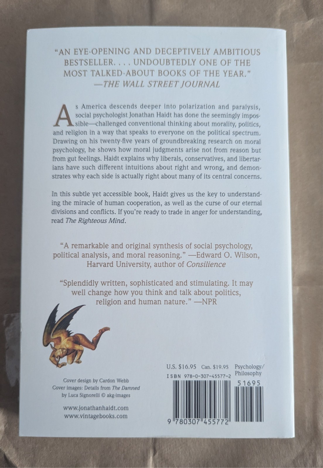 The Righteous Mind: Autographed by Jonathan Haidt