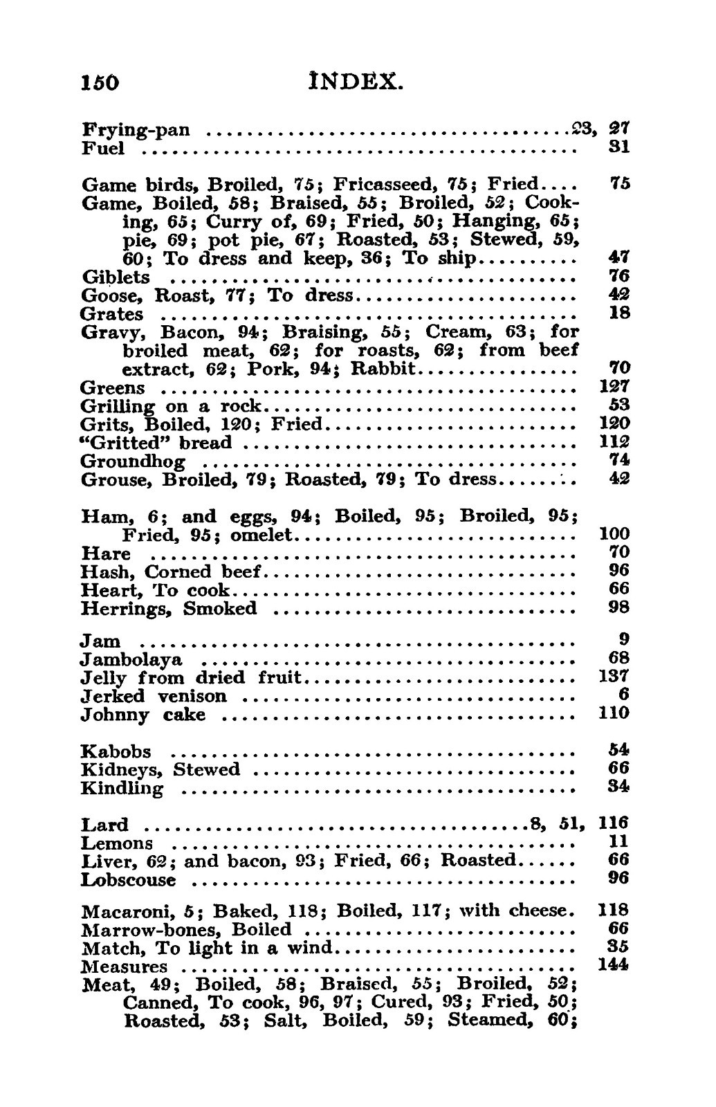 1910 Camp Cookery Vintage Cook Book 164 Pages
